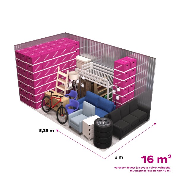 Cityvaraston 16 m² pienvarasto
