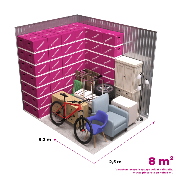 Cityvaraston 8 m² pienvarasto